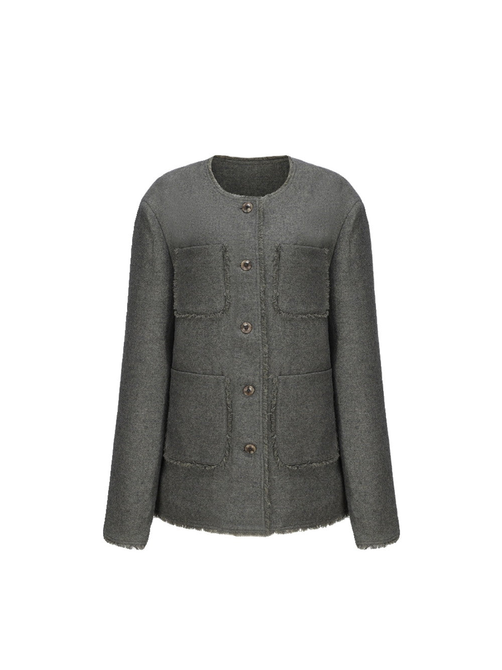 Laine chic paillante piétonne chic sans col-jacket