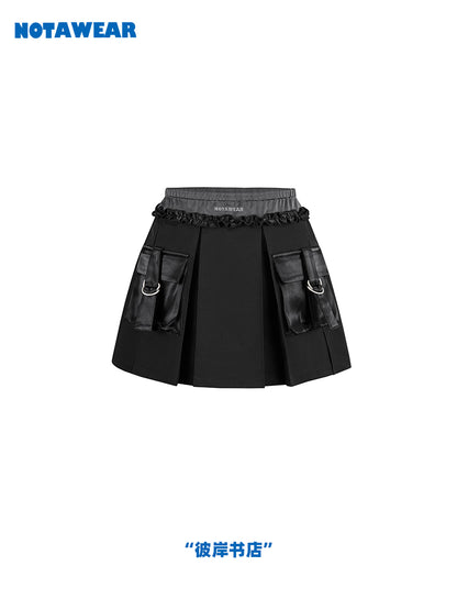 Leather-Pocket Mini Cool Skirt