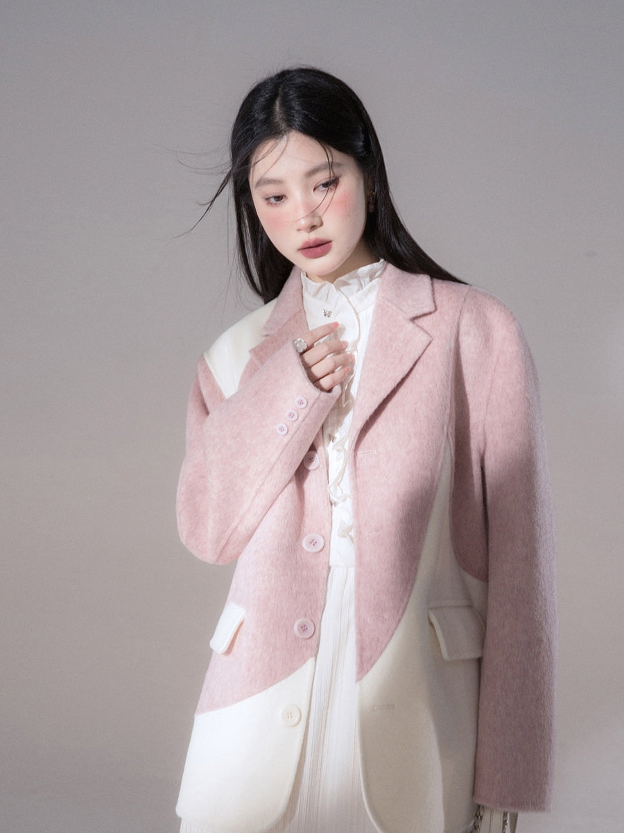 Bi-Color Nichi Oversize Unique Wool Coat