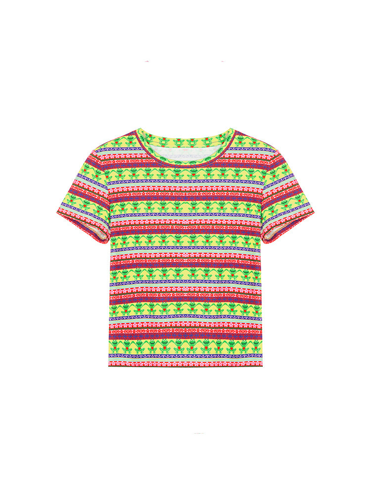 Border Frog Colorful Cute Fancy T-Shirt