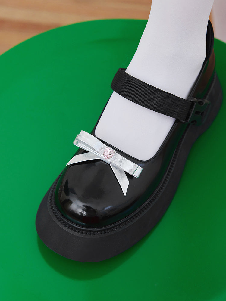 Ribbon Enamel Platform Loafer