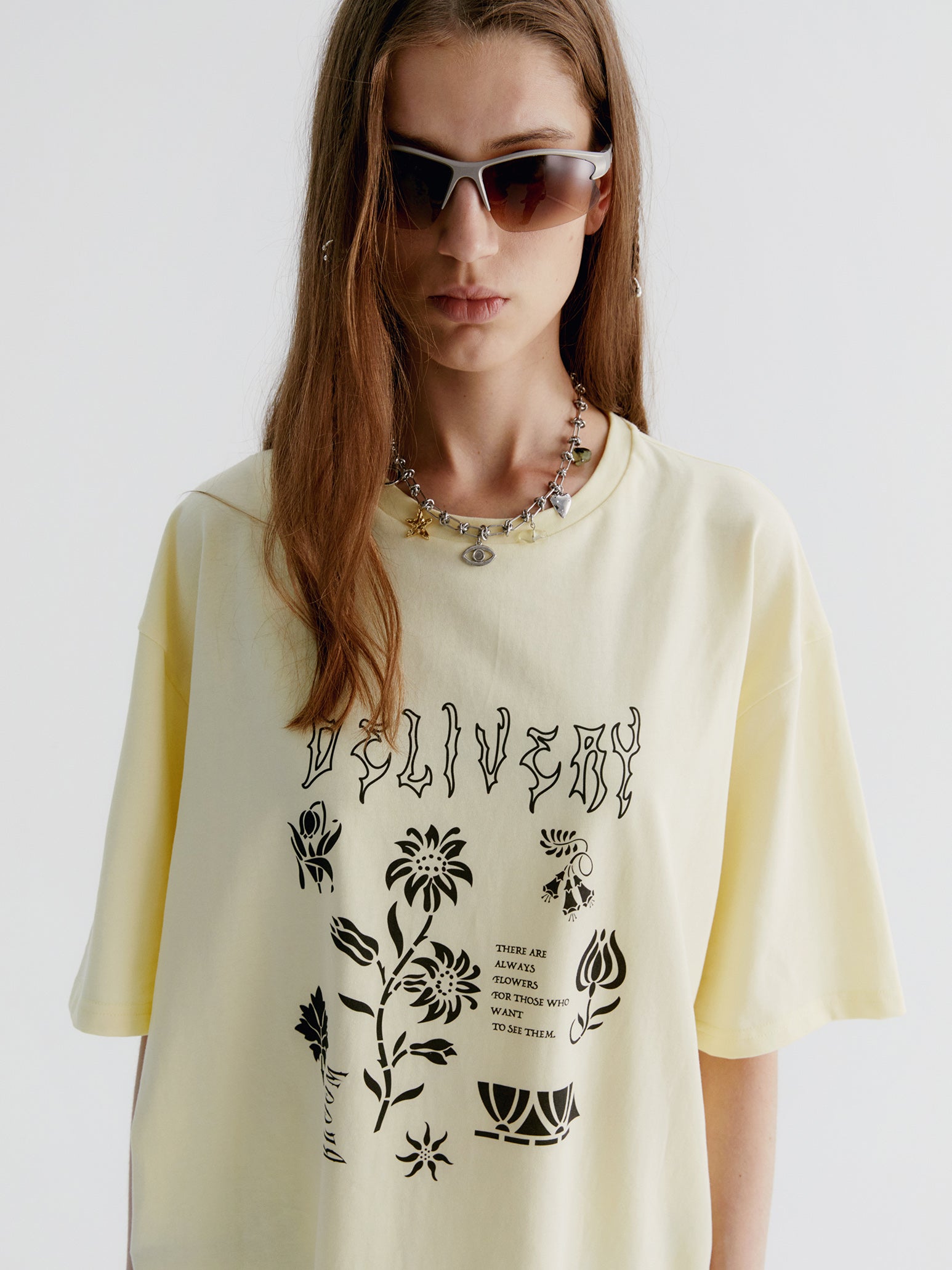 Unisexe Oversize Retro Silhouette Print-T -Shirt