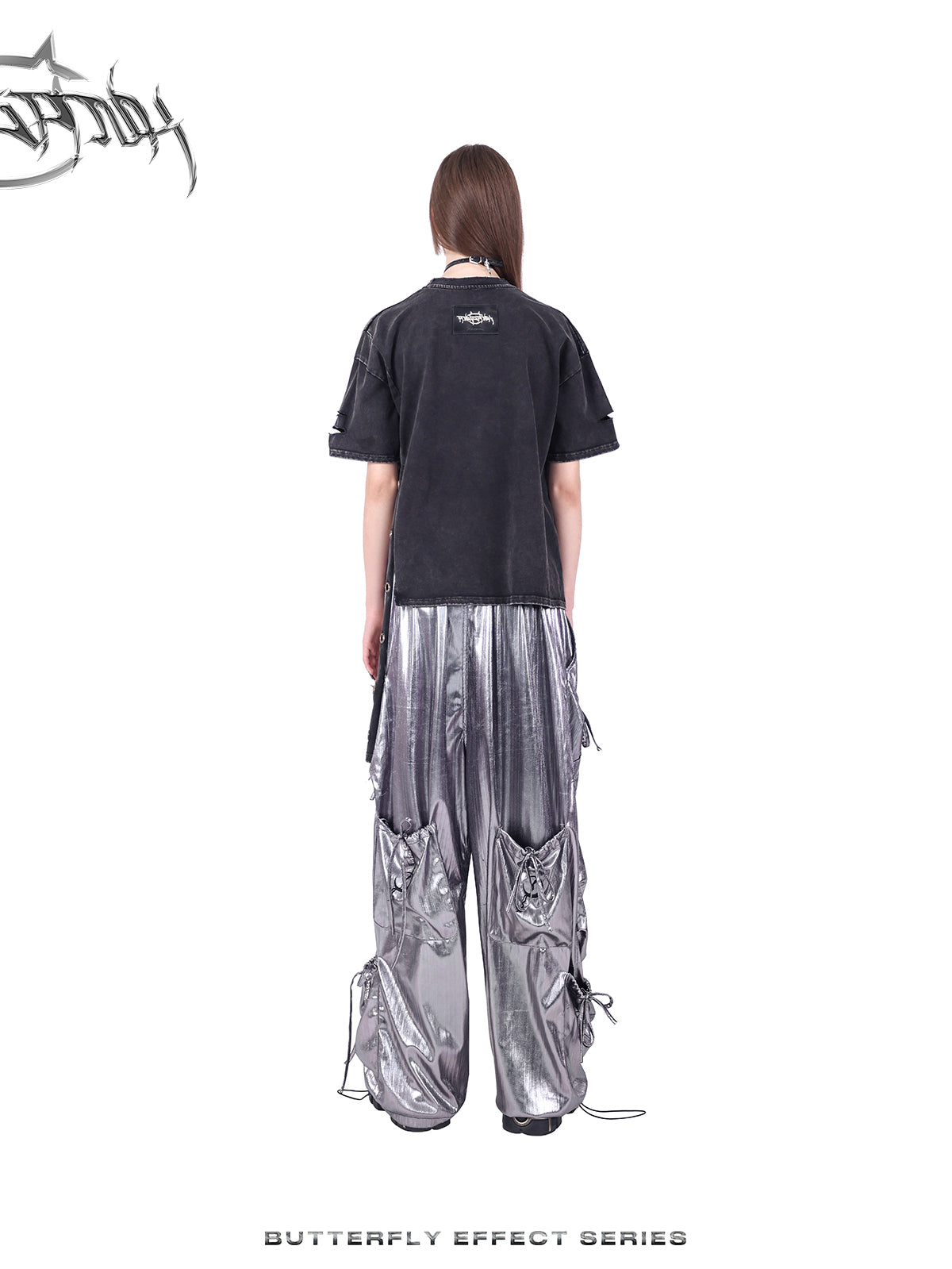 Ribbon Nichi Side-Cut Punk Oversize T-Shirt