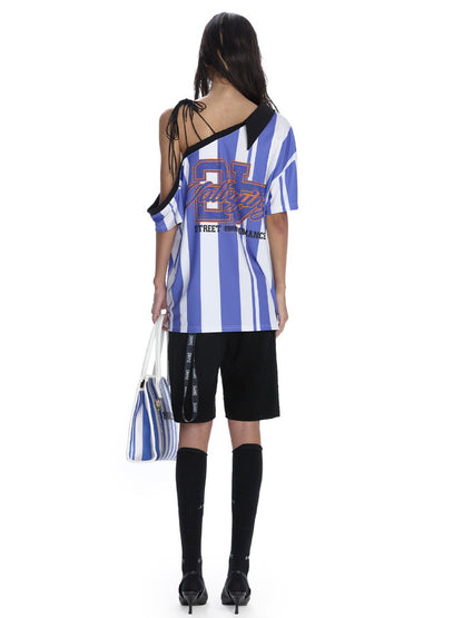 Uniform Soccer One-Shoulder Oversize T-Shirt