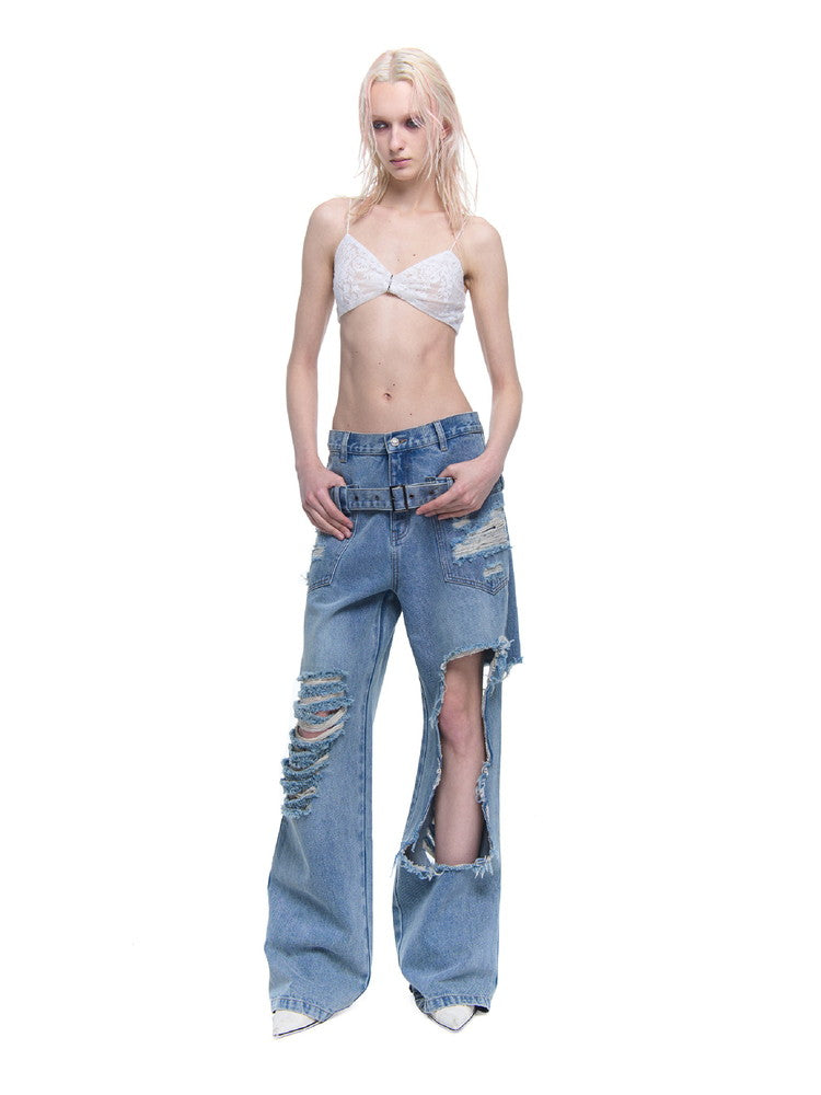 Denim Crash Nichi Damage Wde-Pants