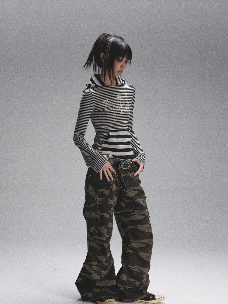 Border Cat-Ear Cute Long-Sleeve Thin Tight Fkare-Sleeve Praka