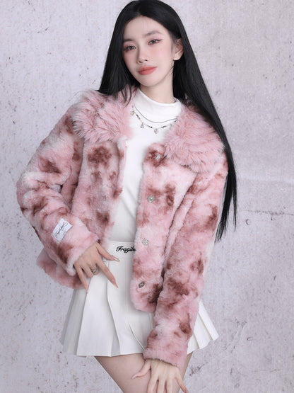 Speckled Fur Elegant Fluffily Jacket