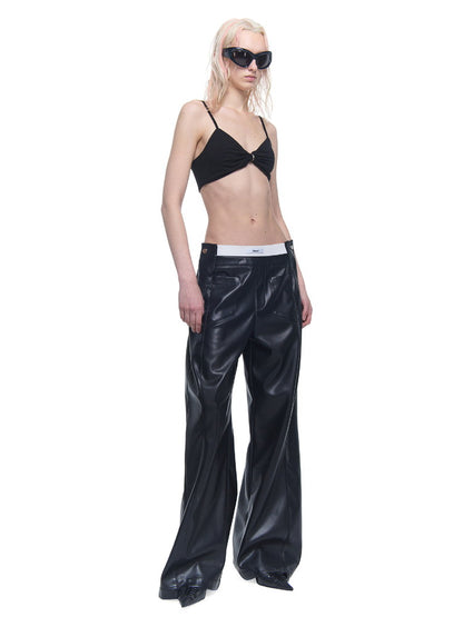 Leather Loose Cool Flare-Pants