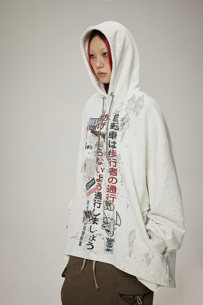 Lässige einzigartige Hoodie Sweat Graffiti Parka