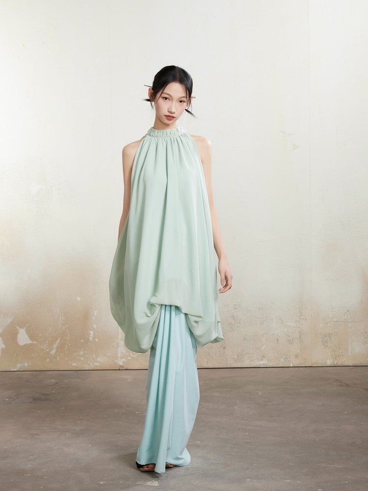 Set-Up Nichi Drape Flare No-Sleeve Gradation Blouse＆Long-Skirt