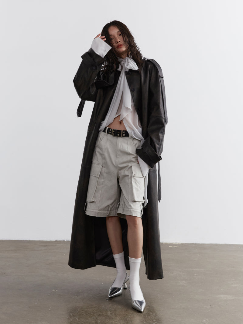 Laether Cool Belt Nichi Long-Coat