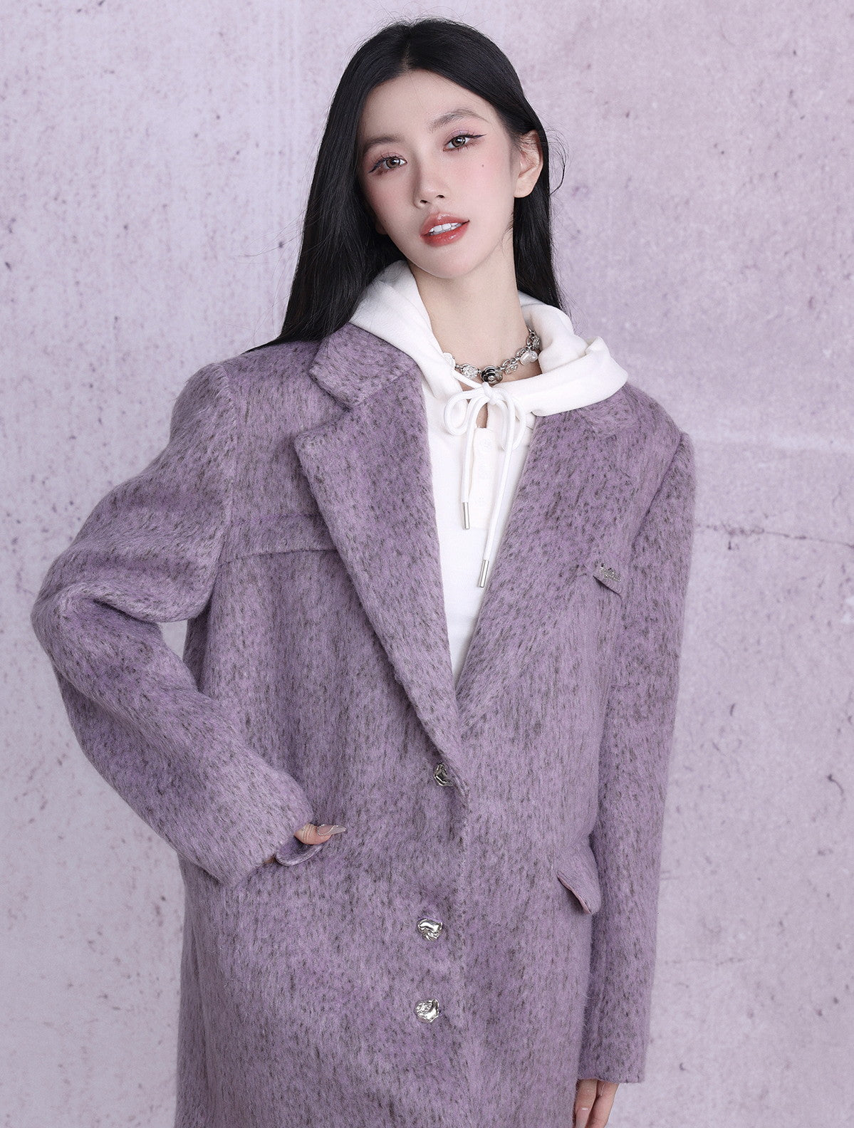 Wool Simple Oversize Long-Coat