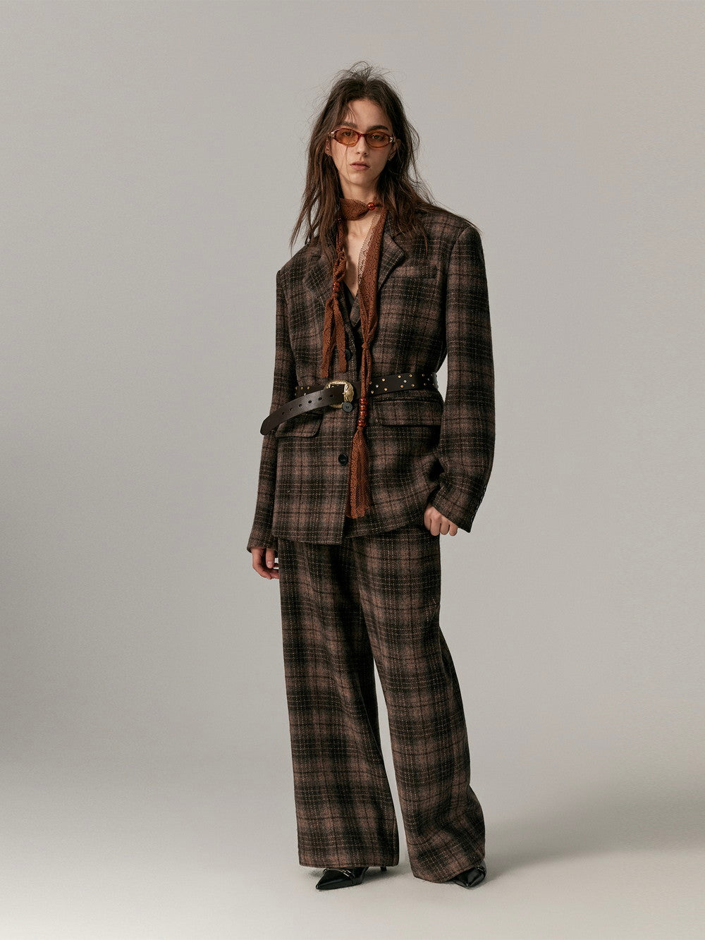 Checked Wool Classy Warm Retro Flare-Pants