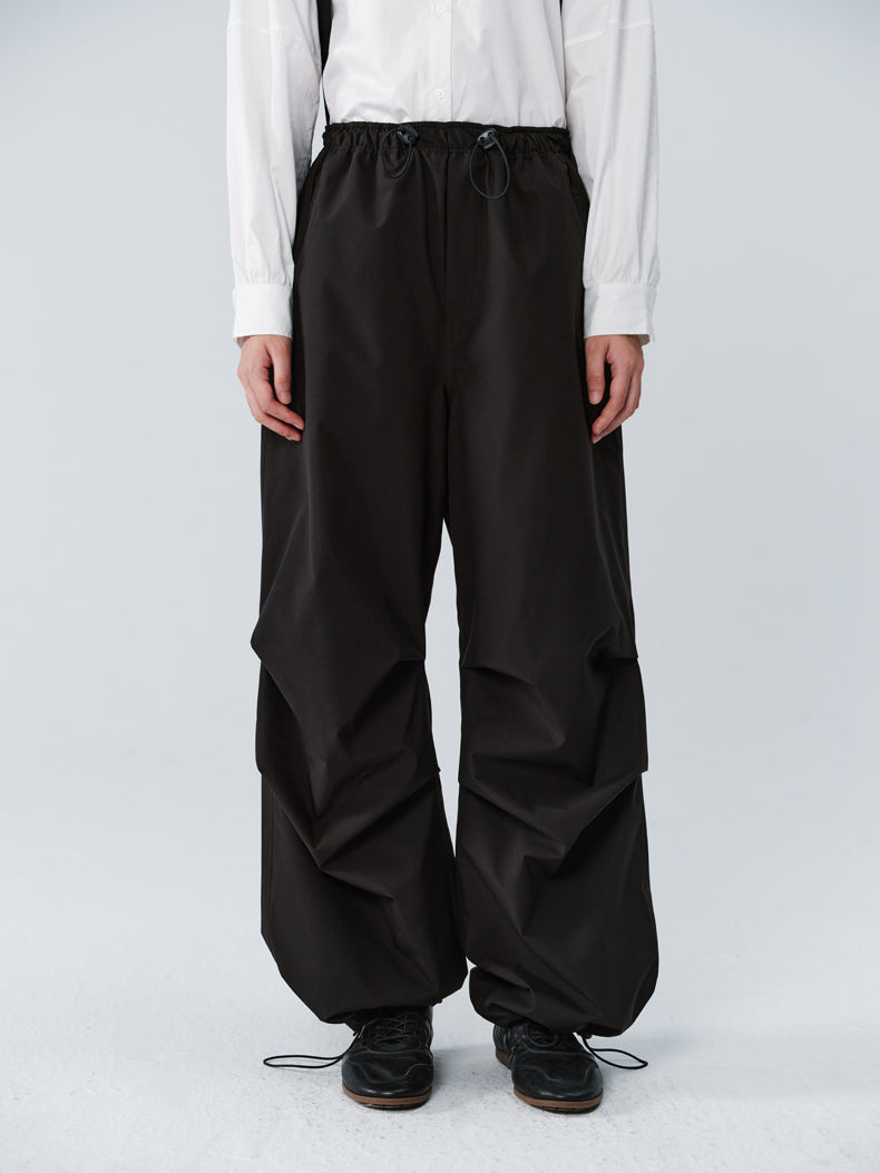 Drawstring Plain Loose Relax Straight Pants