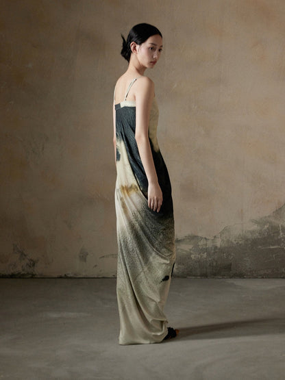 Gradation Asymmetry Elegant Long Camisole Dress