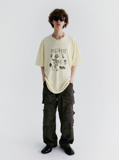 Unisex Oversize Retro Silhouette Print-T-shirt