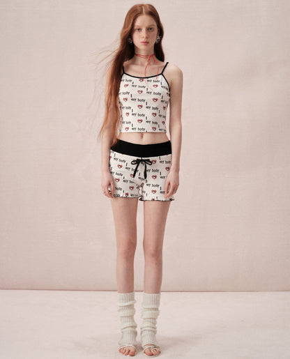 Betty Set-Up Room-Wear Casual Relax Cute Tops＆Short-Pants