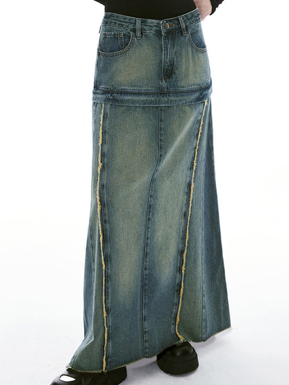 2Way Unique Denim Vintage Short-Skirt Long-Skirt