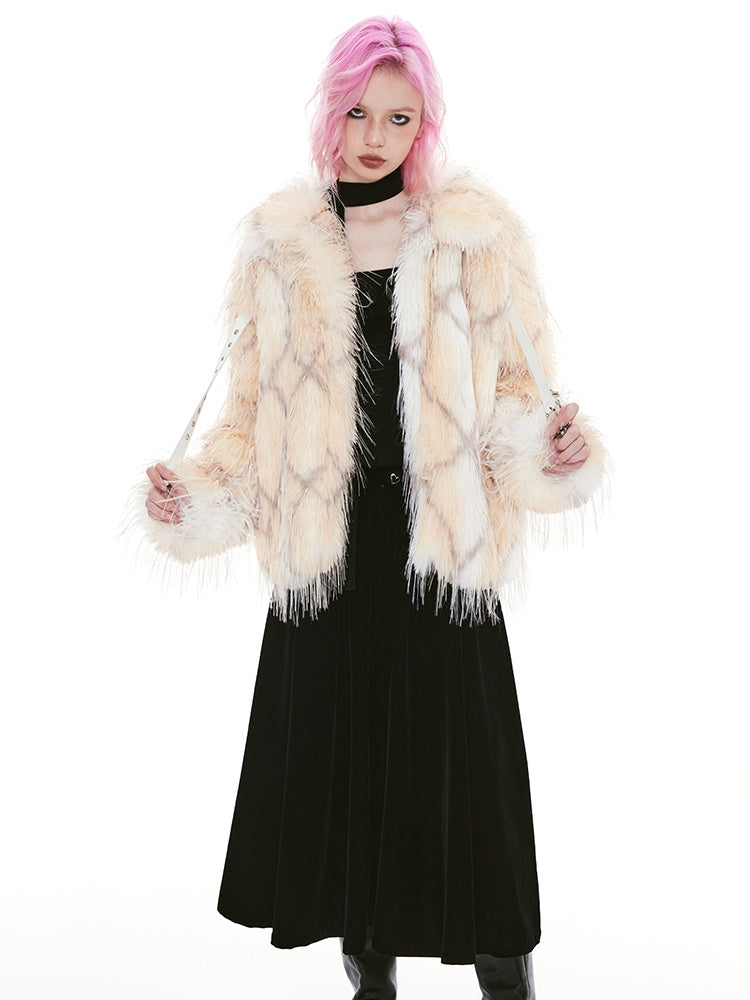 Elegant Belt Diamond  Luxury Warm Occasion Fur-Jacket