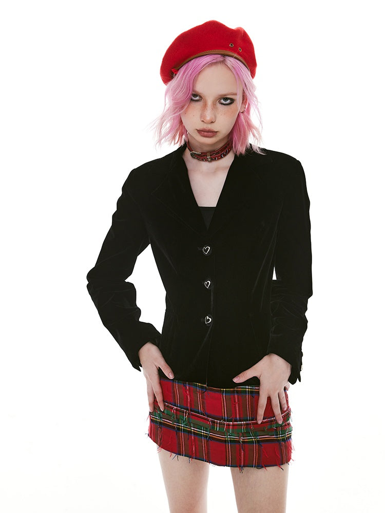 2Way Checked Girly Punk Unique Short-Skirt Long-Skirt