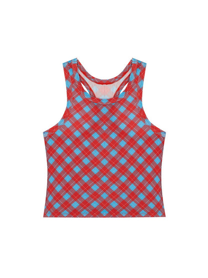 Checked Girly Casual Fancy Tanktop