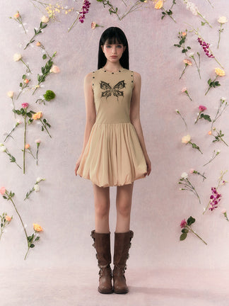 Satin Volume Mini One Piece <br> -Green-