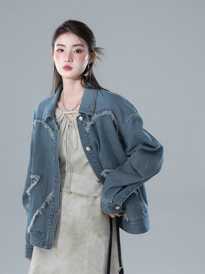 Denim Tassel Oversize Loose Casual Jakcet