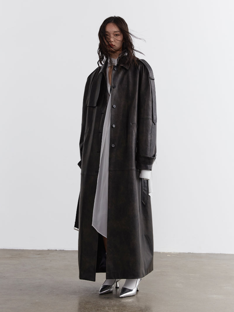 Laether Cool Belt Nichi Long-Coat