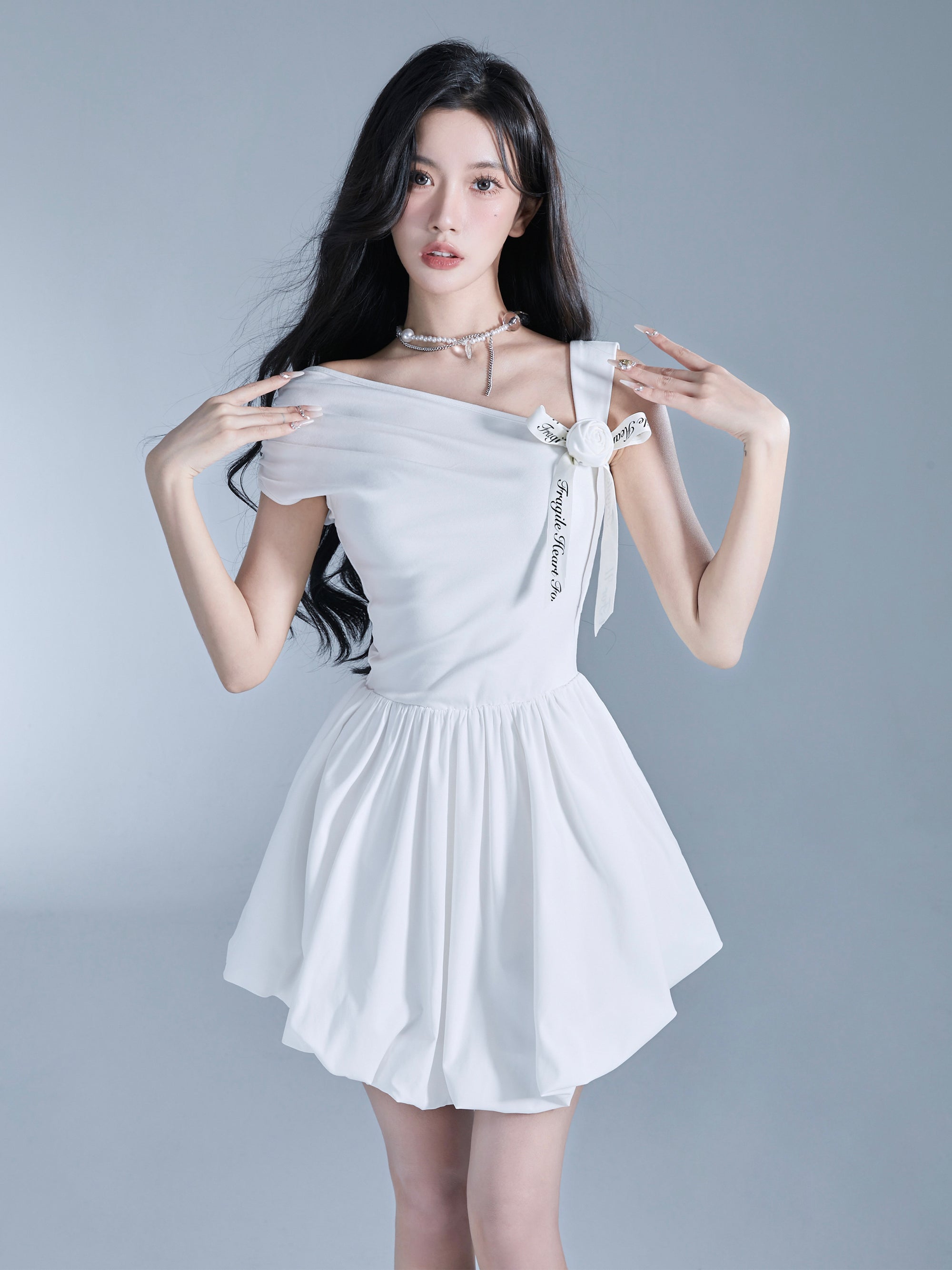 Velvet High-End A-Line Fluffily Glossy One-Piece