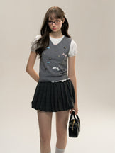 Face Knit V-neck Nichi Vest main image 0