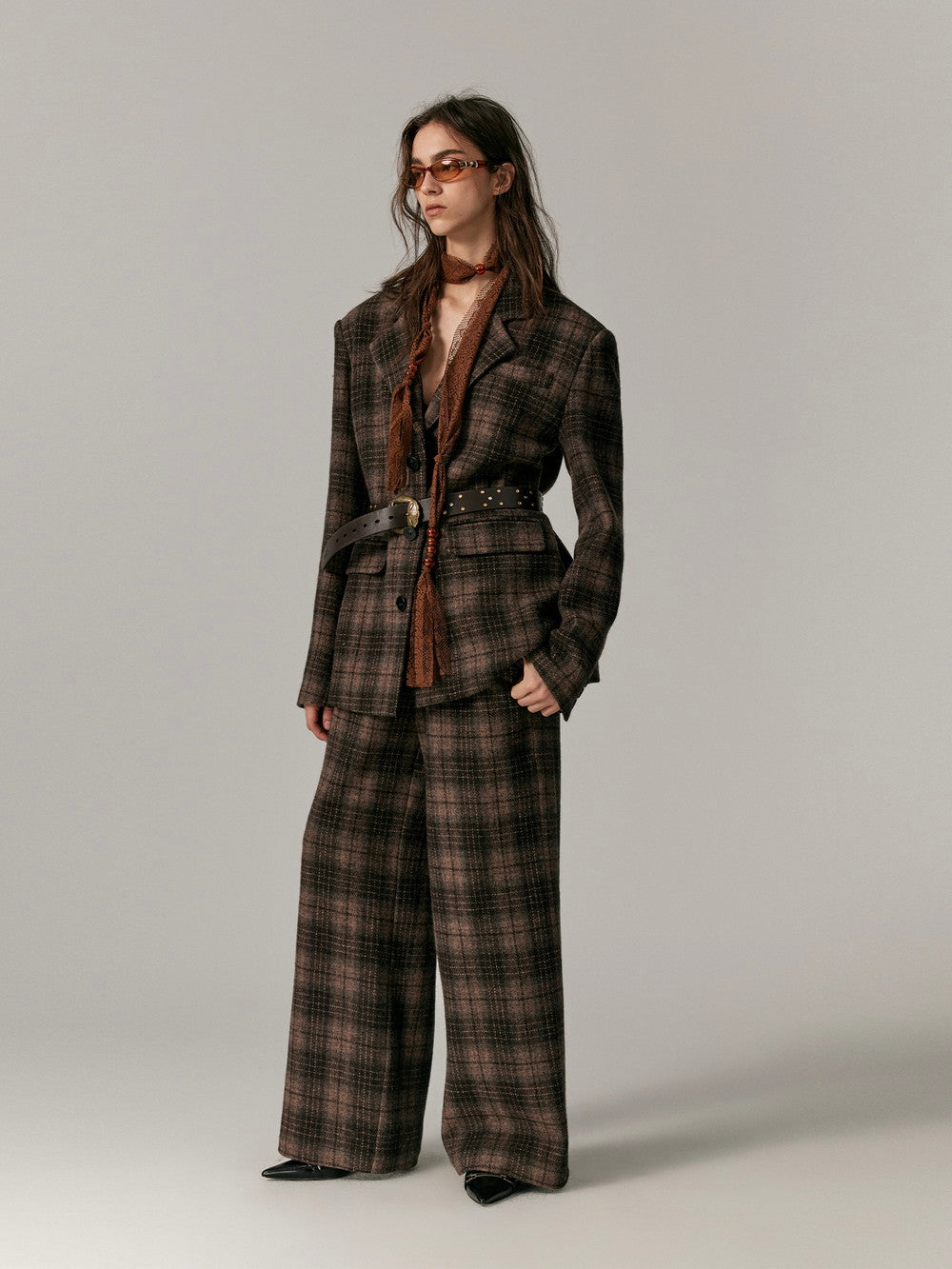 Checked Wool Classy Warm Retro Flare-Pants