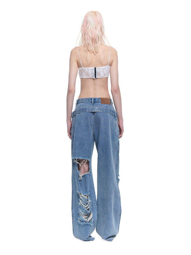 Denim Crash Nichi Damage Wde-Pants