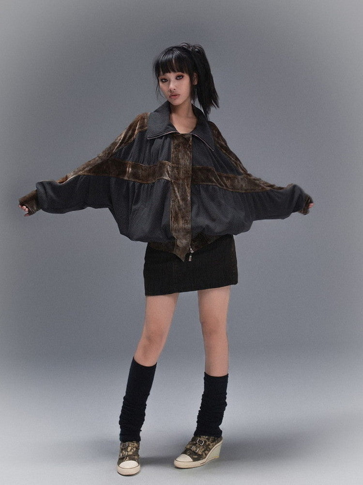 Off-Turtle Uv-Cut Thin Knit Dolman Cross Jacket