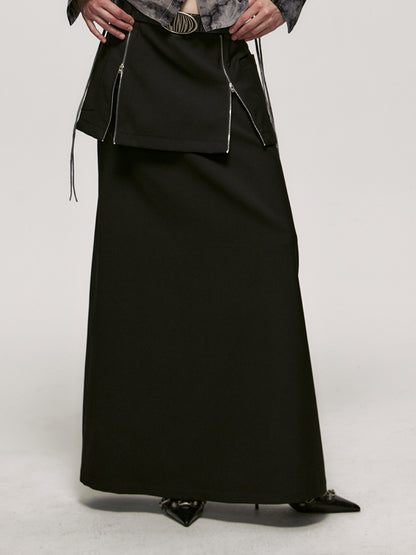 Zip Layrerd Nichi Chic Nichi Long-Skirt