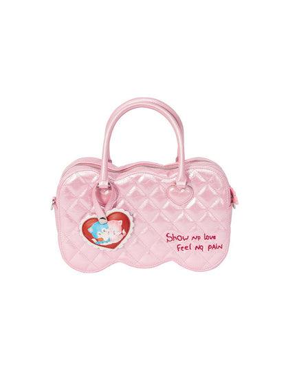 Enamel Embroidery Leather Heart Fancy Bag