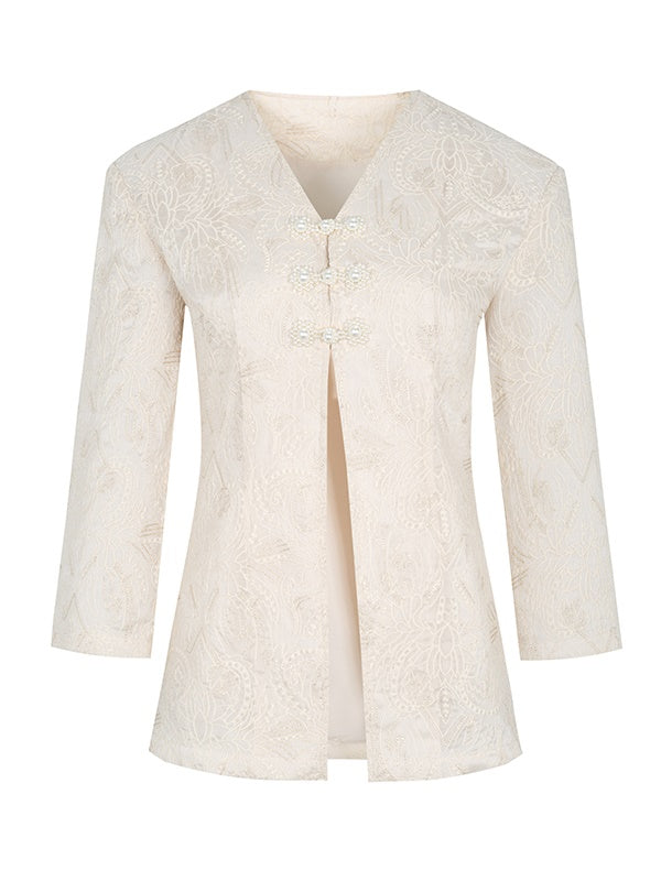 Embroidery Frill Feminine Set Jacket&amp;Short-Pants