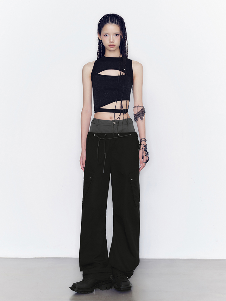 Nichi-Cut Belt Sexy Glossy Tops