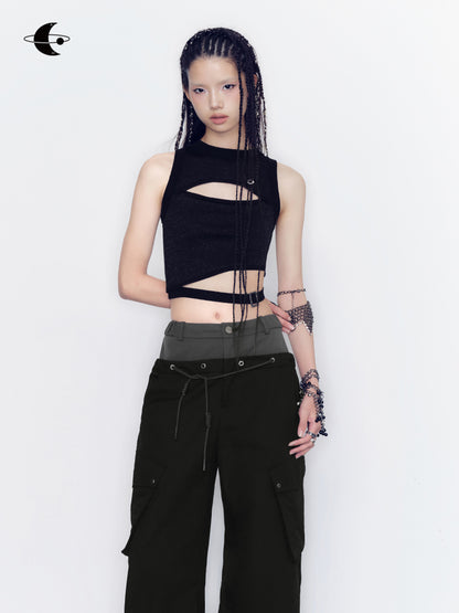 Nichi-Cut Belt Sexy Glossy Tops