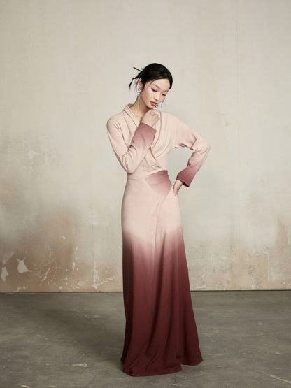 Cache-Coeur Gradation Long Wrap Dress