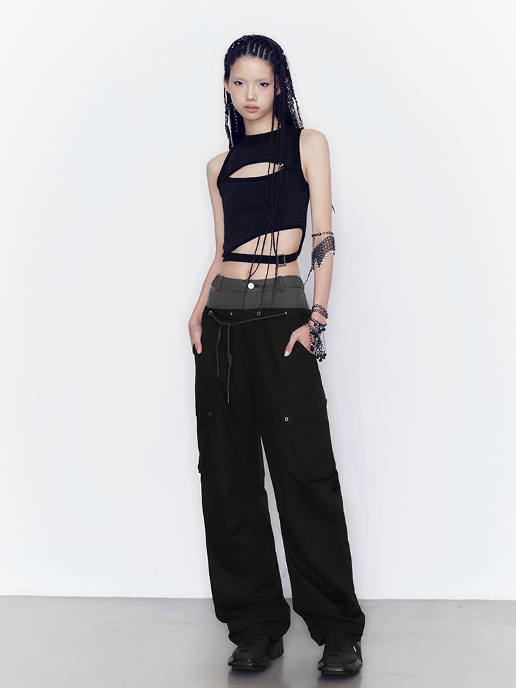 Nichi-Cut Belt Sexy Glossy Tops