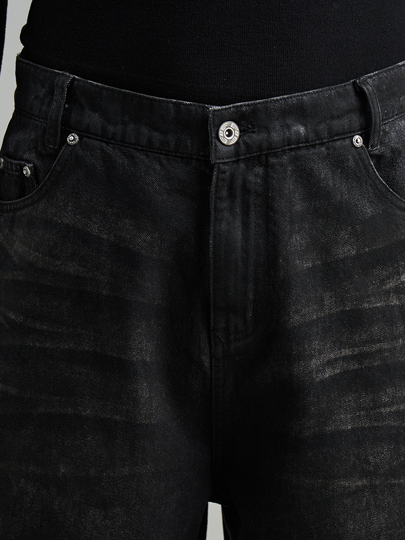 Men's Slim Fit Ripped Distressed Stretch Denim Jeans Black - Temu