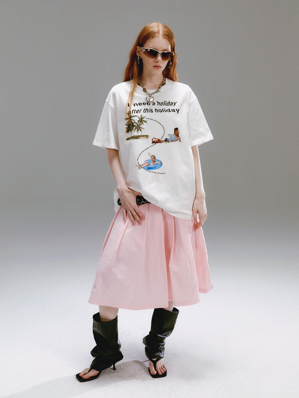 Unisexe Oversize Casual Print-T -Shirt