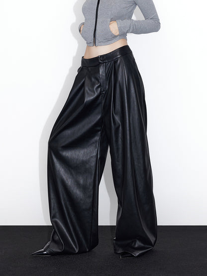 Leather Straight Smooth Cool Pants