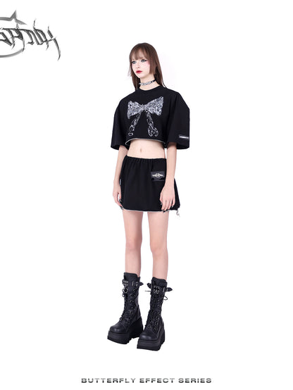 Zip 2Way Nichi Ribbon Unique Oversize T-Shirt