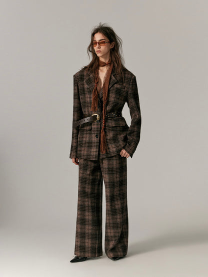 Checked Wool Classy Warm Retro Jacket