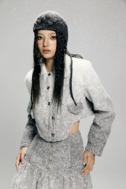 Boa Gradation Chic Unique Set-Up Winter Nichi-Tops&amp;Mini-Skirt