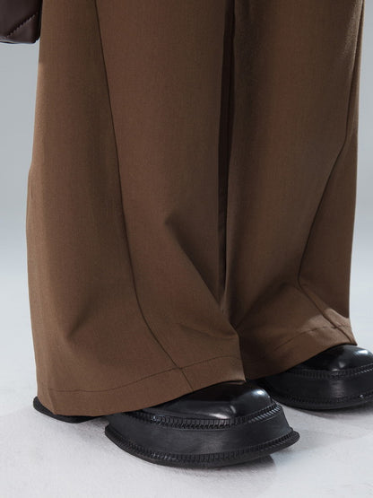 Casual Straight Simple High-Waist Wide-Pants