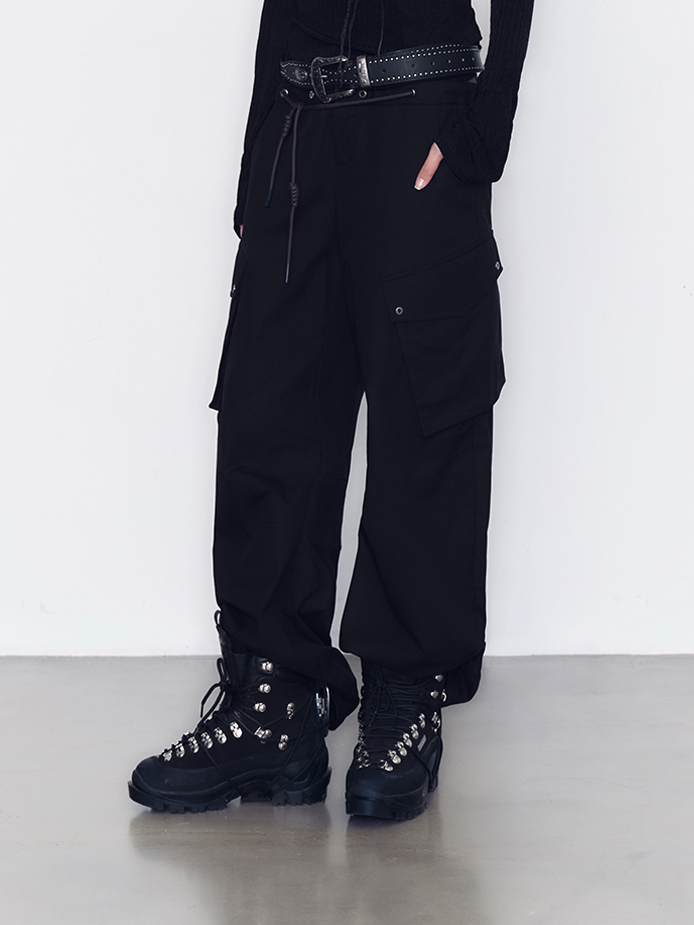 Nichi Fake-Layered Loose Casual Pants