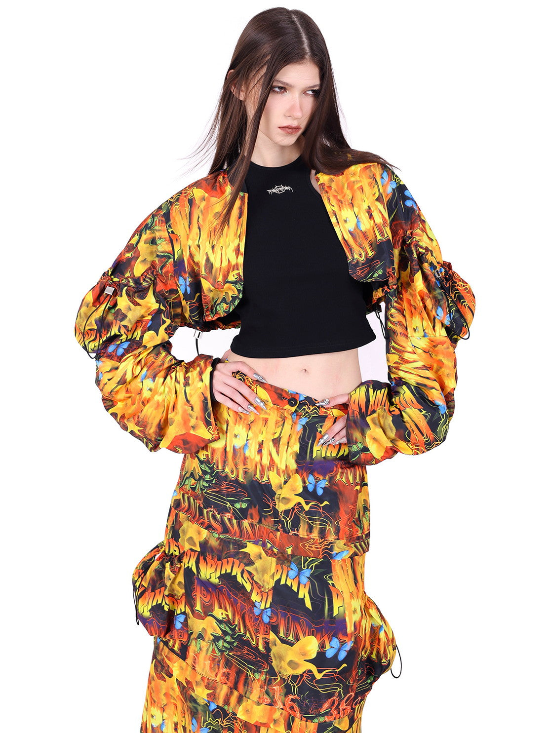 2Way Drawstring Fire Nichi Flashy Skirt