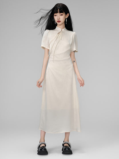 China Embroidery Sheer Long Simple Dress